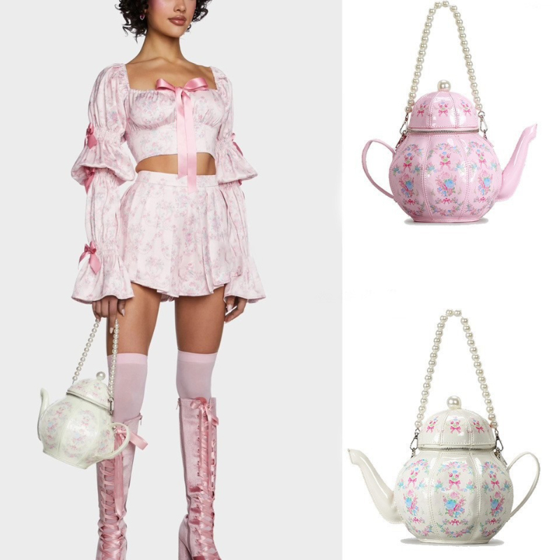 Pearl Chain Teapot Crossbody B - Linen Bag Bulk 评论和价格