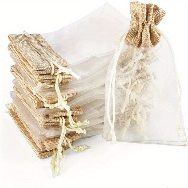 Organza Linen Pocket Bag Holid - Linen Bag Bulk 评论和价格